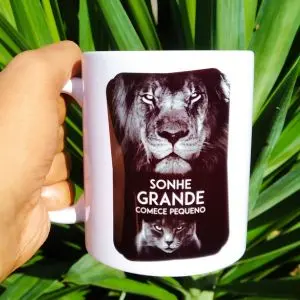 Caneca Personalizada Sonhe Grande, Comece Pequeno - Voar Personalizados