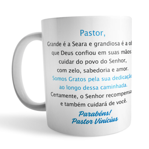 Caneca Personalizada com foto para pastor - Voar Personalizados
