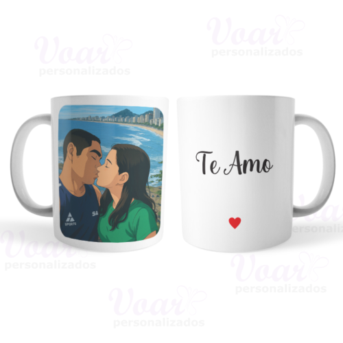 Caneca com caricatura gerada por inteligência artificial ia