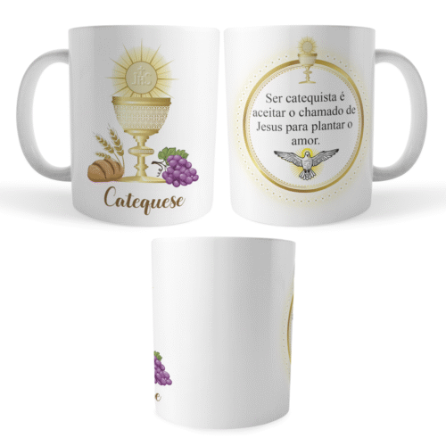 Caneca Catequese Catequista - Presente católico Mensagem Fé - Imagem 4