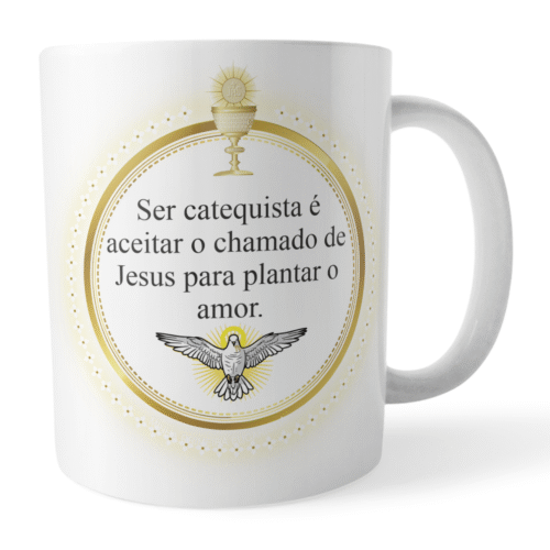 Caneca Catequese Catequista - Presente católico Mensagem Fé - Imagem 3