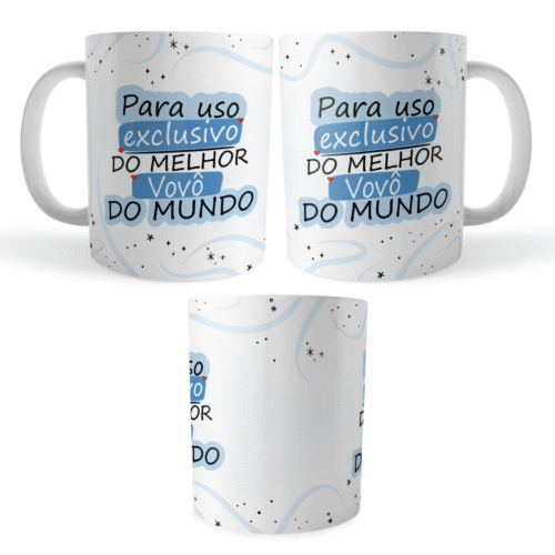 Caneca Xicara Melhor Vovô do Mundo Uso Exclusivo Vovô - Imagem 4