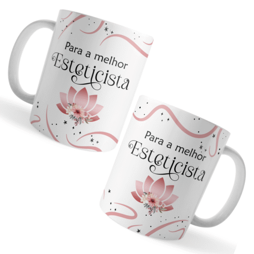 Caneca Xicara Para Melhor Esteticista  Presente Profissional - Imagem 3