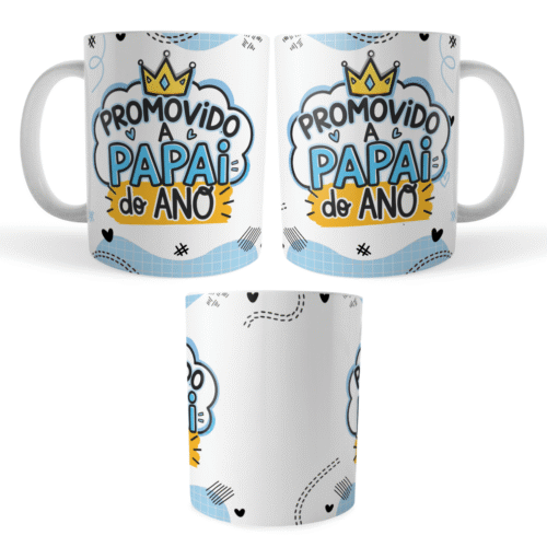Caneca Xicara Promovido a Papai do Ano Revelação Gravidez - Imagem 4