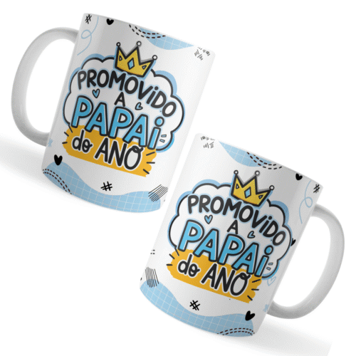 Caneca Xicara Promovido a Papai do Ano Revelação Gravidez - Imagem 3