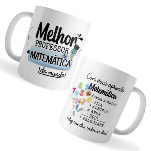 Caneca Xicara Professor de Matemática Dia dos Professores - Imagem 2