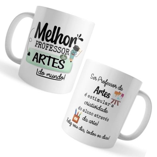 Caneca Xicara Professor de Artes Dia dos Professores - Imagem 3