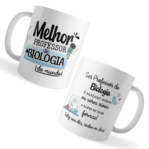 Caneca Xicara Professor de Biologia Dia dos Professores - Imagem 3