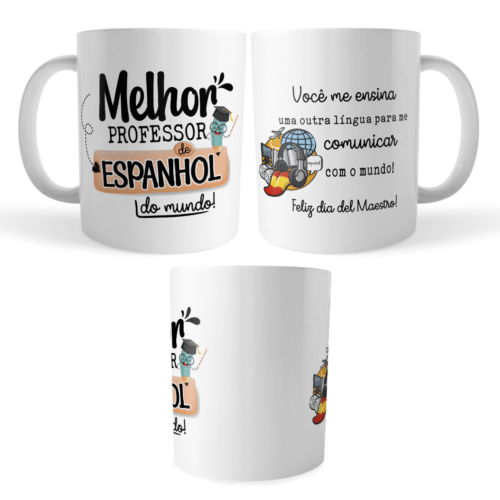 Caneca Xícara Professor de Espanhol Dia dos Professores - Imagem 4