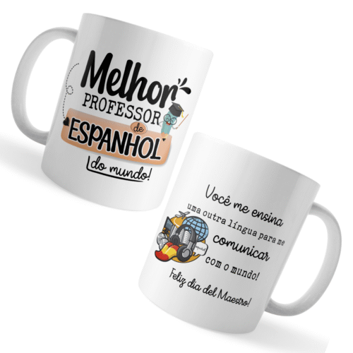 Caneca Xícara Professor de Espanhol Dia dos Professores - Imagem 3