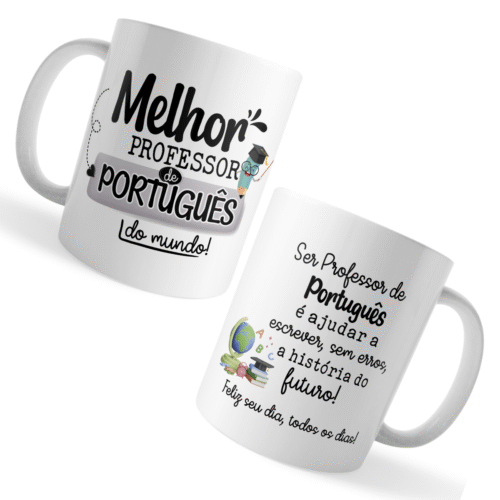 Caneca Xícara Professor de Português Dia dos Professores - Imagem 3