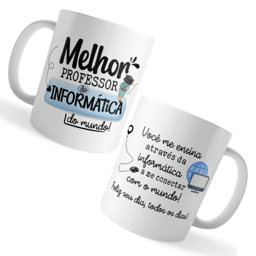 Caneca Xícara Professor de Informática Dia dos Professores - Imagem 3