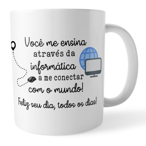 Caneca Xícara Professor de Informática Dia dos Professores - Imagem 2